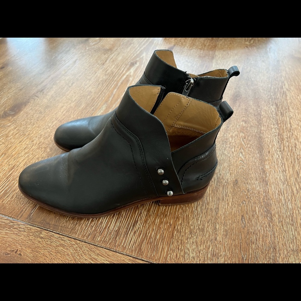 Franco Sarto Black Leather Ankle Booties